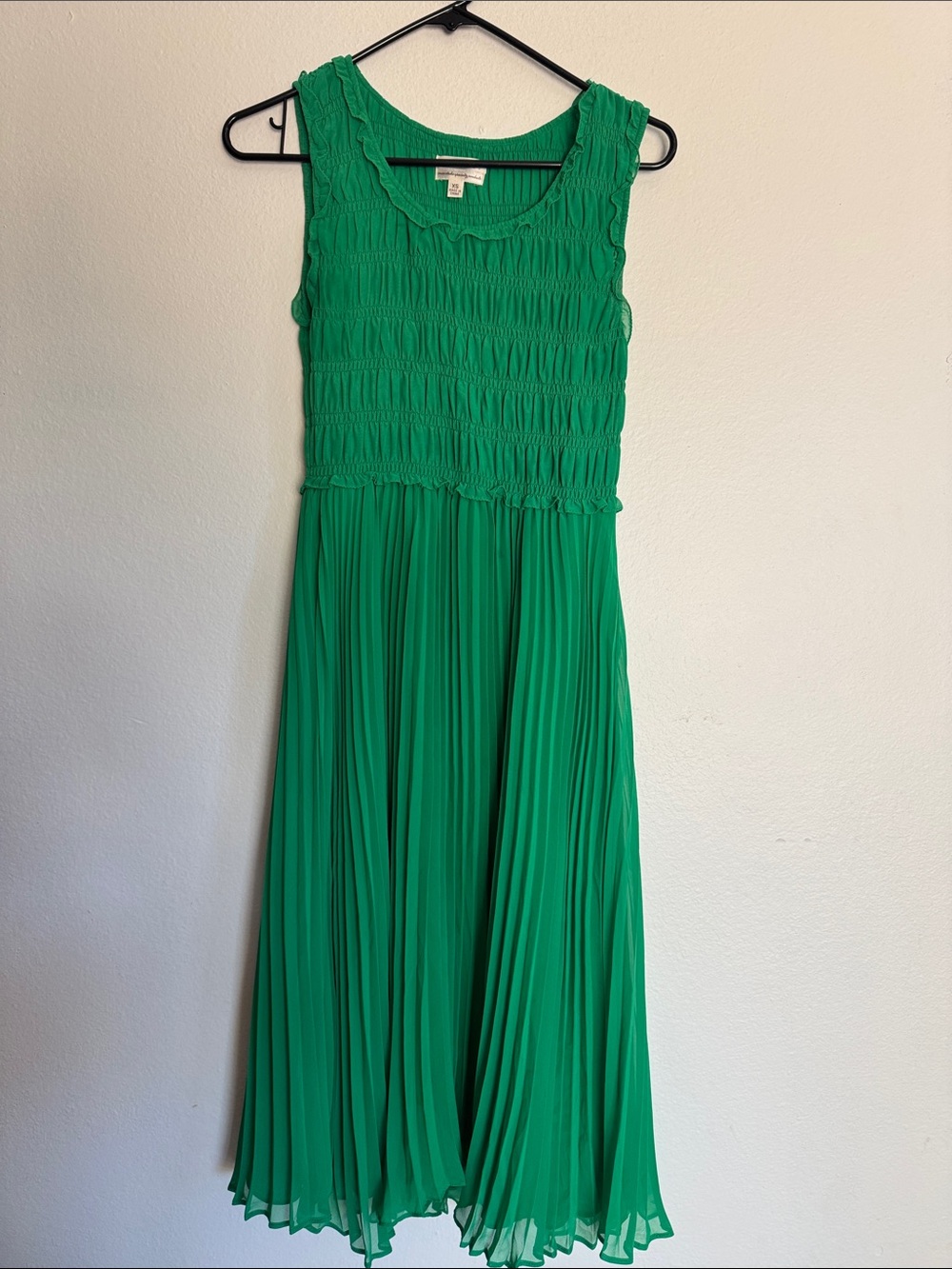 Green Sleeveless Pleated Midi Dress - Unbranded